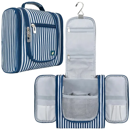 Miniatura 19 de PAVILIA - Bolsa de aseo para viaje para mujeres y hombres, organizador cosmético colgante, bolsa de maquillaje resistente al agua para accesorios