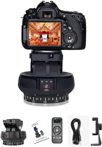 Miniatura 8 de Cabezal de inclinación panorámica motorizado, cabezal de trípode panorámico de rotación de 360°, soporte de cámara de inclinación panorámica