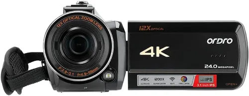 Miniatura 2 de ORDRO Videocámara con Zoom Óptico para Transmisión en Vivo UHD 4K, AC5 Plus, Cámara para Vlogging de YouTube, Pantalla Táctil Giratoria, Anti-Shake