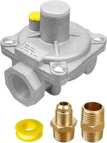 Regulador de presión de gas natural de 1/2 pulgada apto para gas natural y gas licuado para parrillas de NG/LPG, regulador de presión de intercambio