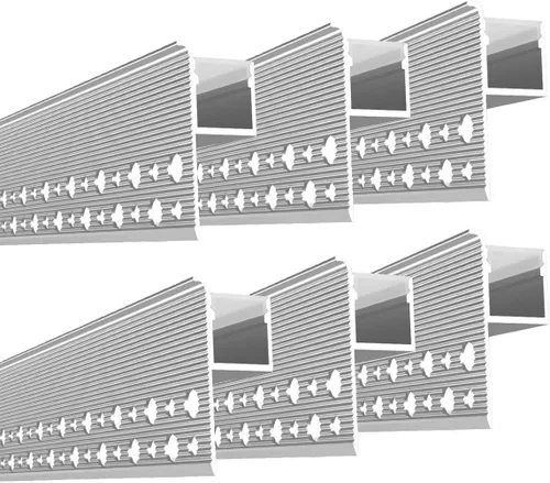 Besseto Canal LED para Empotrar en Yeso Paquete de 6 de 6.6 Pies/2 Metros Canal de Aluminio para Tiras LED de Borde Recortado, Perfil LED de
