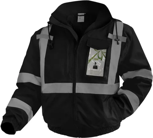 Chaquetas de seguridad de alta visibilidad con bolsillos para hombres y mujeres, abrigos reflectantes de construcción para clima frío, impermeable,