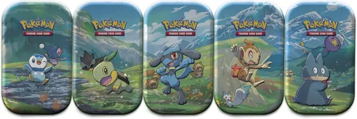 Miniatura 3 de Pokémon TCG: Mini lata Sinnoh Stars - Piplup, Mr Mime (2 paquetes de refuerzo y 1 tarjeta de arte Pokémon )