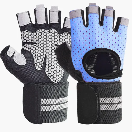 Miniatura 9 de SUJAYU Guantes de gimnasio para levantamiento de pesas para hombres y mujeres, guantes de entrenamiento transpirables, guantes de ejercicio