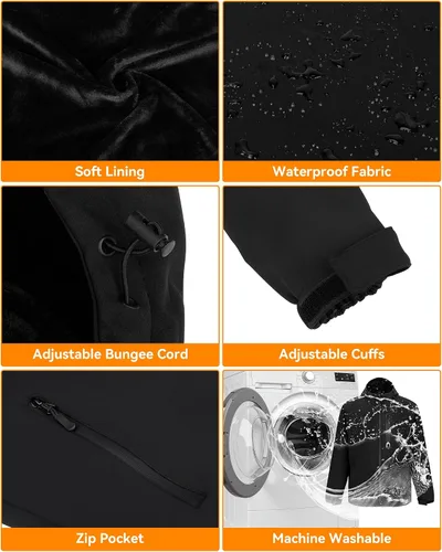 Miniatura 5 de ALI SEA Chaqueta térmica para hombre, chaqueta térmica eléctrica para hombre, abrigo térmico con 3 modos y 15 zonas de calor