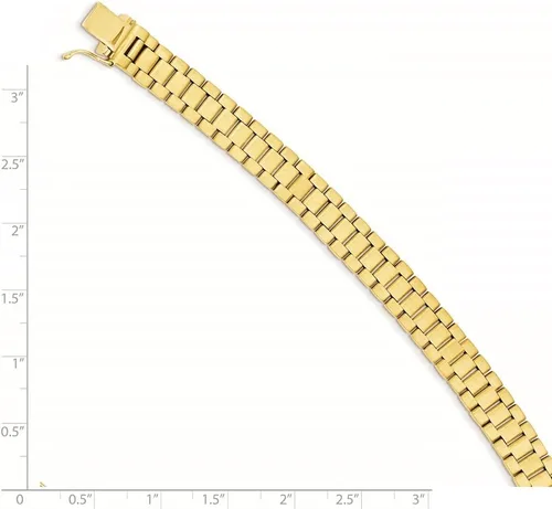 Miniatura 2 de Diamond2Deal Pulsera de oro amarillo sólido de 14 k para hombre, Oro