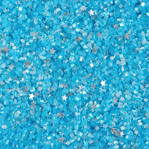 Miniatura 20 de Mezcla de estrellas con purpurina plateada comestible de lijado, chispas de azúcar comestible azul y morado para decoración de pasteles, azúcar