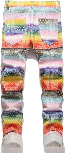 Miniatura 100 de Enrica Pantalones vaqueros estampados casuales para hombre