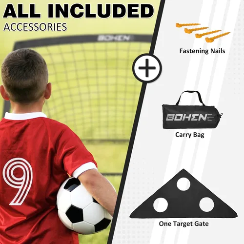 Miniatura 5 de BOHEN 6x4 FT Kids Soccer Goals with Carry Bag, Portable Folding Soccer Net for Backyard Training, Indoor/Outdoor Use for Youth and Adult Negro