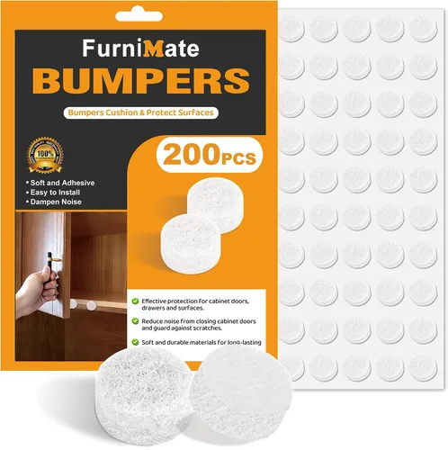 Miniatura 12 de Topes de fieltro para puertas de gabinete - Almohadillas pequeñas de fieltro para puertas de gabinete, 3/8" de diámetro 200 piezas, 5 mm de grosor