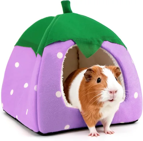 Miniatura 12 de Cama de conejillo de indias, casa de conejo enano, accesorios para cueva, acogedor escondite para conejito, erizo, hurón, chinchilla y otros Rosa