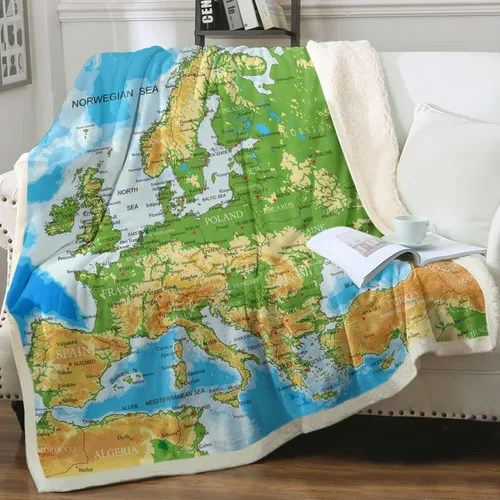 Miniatura 17 de Sleepwish Manta Sherpa con mapa del mundo antiguo para bebé (30 x 40 pulgadas), manta de forro polar retro vintage, acogedora manta de felpa