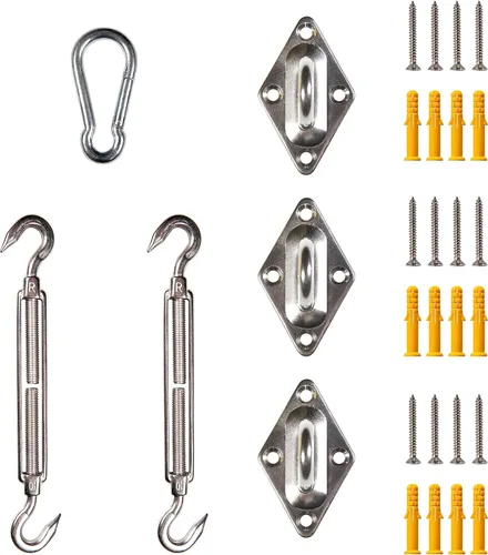 Royal Shade Kit de herrajes de 10 pulgadas para toldo triangular de acero inoxidable de grado militar 316