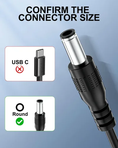 Miniatura 2 de WUKUR Cable de carga de 14 V para Halo Bolt Air 58830 57720 arrancador de batería portátil de automóvil, cable de alimentación de repuesto