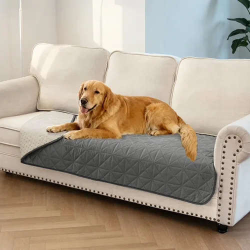 Miniatura 26 de Ameritex Funda de sofá impermeable para asientos, funda de sofá para perros, funda de sofá para mascotas, funda de terciopelo para silla, sofá Beige