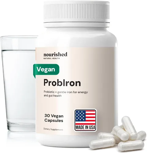 Miniatura 11 de Nourished Natural Health ProbIron - Suplemento probiótico + hierro para mujer potenciado con vitamina C y cobre, fórmula vegana para energía