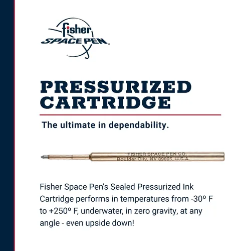 Miniatura 2 de Fisher Space Pen Recambio de cartucho presurizado de punta gruesa, tinta negra, 1 paquete