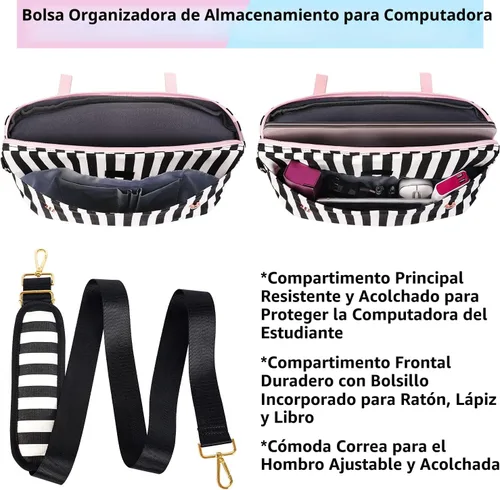 Miniatura 8 de MATEIN Bolsa para laptop para mujeres, maletín delgado de 15.6 pulgadas para computadora, funda, bolsa ligera linda y femenina de mensajero