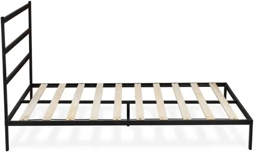 Miniatura 5 de East West Furniture FTQBBLK Fulton - Cama de plataforma Queen con 5 patas de metal, magnífica cama con recubrimiento en polvo, color negro