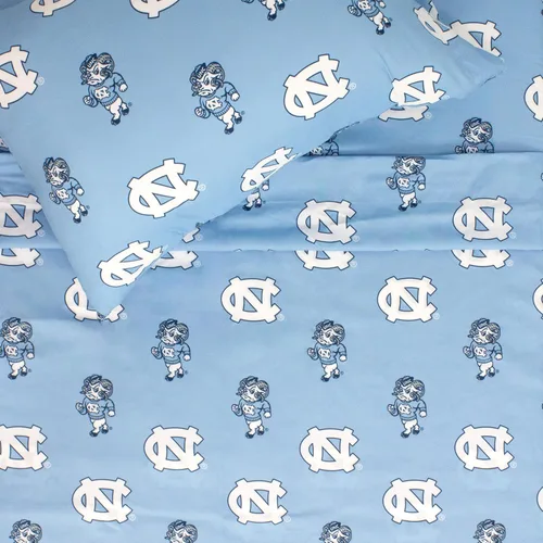 Miniatura 3 de College Covers Everything Comfy North Carolina Tar Heels - Juego de sábanas de 3 piezas, tamaño individual, fondo del color del equipo, 1 sábana