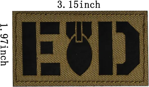 Miniatura 2 de Parche reflectante EOD para eliminación de artillería explosiva, parches militares, insignias bordadas tácticas, parche de gancho y bucle, 3.15 x