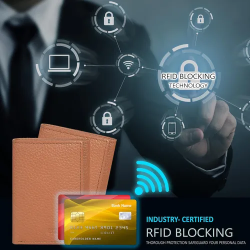 Miniatura 6 de ESTALON Slim RFID Wallets for Men - Genuine Leather Front Pocket Trifold Wallet