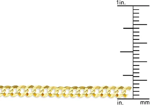 Miniatura 4 de IcedTime - Cadena de eslabones de bordillo estilo cubano oro amarillo italiano de 10quilates lisa collar amplio de 45mm o pulsera de eslabones