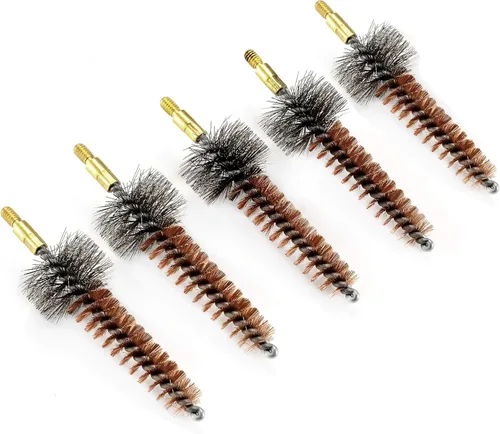 Miniatura 12 de BOOSTEADY Cepillo de limpieza para pistola de bronce con cerdas de fósforo, 5 unidades, para escopeta de pistola con 50 parches cuadrados