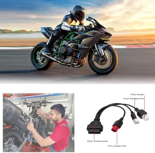 Miniatura 6 de 3pin 4 pin 6pin motor obd2 cable 3pin 4pin 6pin 6pin a 16pin Euro5 OBD moto 3 en 1 adaptador de diagnóstico OBDii Cable conector escáner para Yamaha