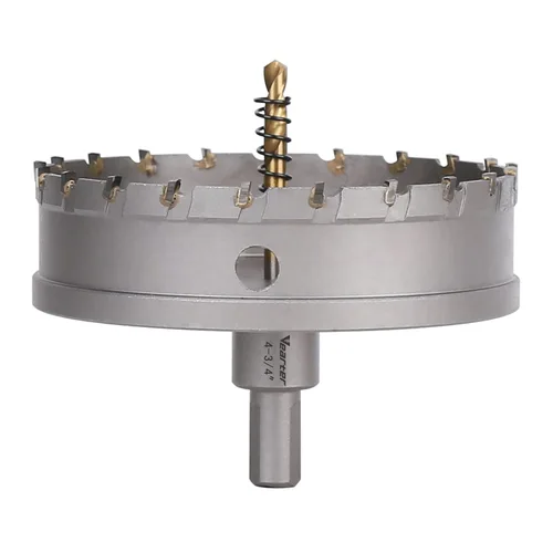 Miniatura 40 de Sierra perforadora de carburo de 1-1/2 pulgadas (1.496 in) para metal duro, cortador de agujeros con punta de carburo de tungsteno con broca piloto