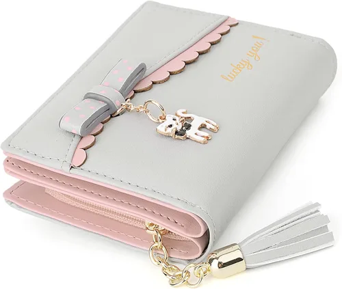 Miniatura 5 de UTO Wallet for Girls Leather Vegan Cute Cat Pendant Card Holder Organizer Women Coin Purse