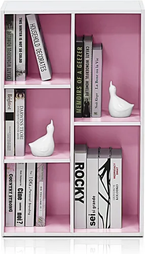 Miniatura 6 de Furinno - Estantería abierta reversible de 5 cubos, color blanco y rosado, 11069WH/PI Blanco/Rosa