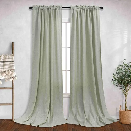 Miniatura 41 de Cortinas blancas puras de 38 pulgadas de ancho para dormitorio, juego de 2 paneles de cortinas de privacidad con bolsillo para barra, cortinas