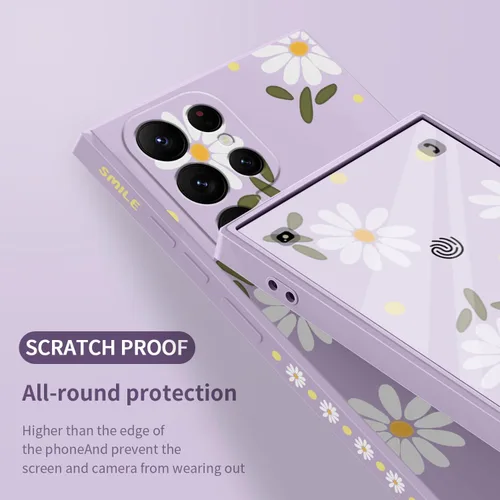 Miniatura 7 de LEECG Funda para Samsung Galaxy S22, Diseños de Flores Elegantes de Silicona Suave con Protección contra Caídas y Resistente a Huellas Dactilares