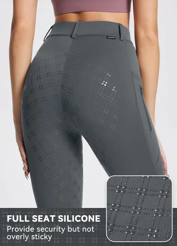 Miniatura 4 de BALEAF Pantalones de equitación de invierno para mujer, pantalones de forro polar para equitación, leggings con bolsillos