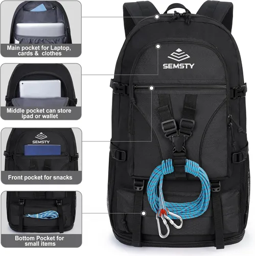 Miniatura 3 de Mochila de senderismo expandible de 40 L/50 L para hombres y mujeres, mochila de viaje y camping aprobada para vuelos