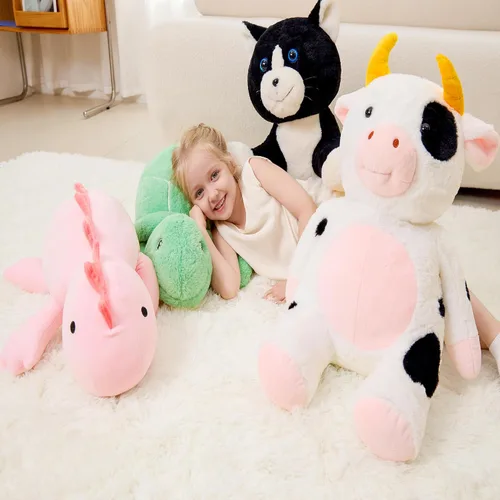 Miniatura 9 de JOD® Peluche de gato negro con peso de 27 pulgadas, animal de peluche de gato negro con peso, lindos peluches de 5 libras almohada suave juguete