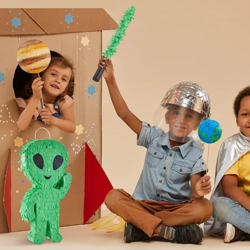 Miniatura 6 de Lewtemi Decoraciones de Fiesta de Piñata con Palo, Venda para los Ojos y Confeti para Decoraciones de Fiesta, Centro de Mesa, Accesorio para Fotos