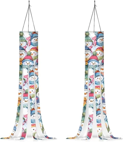 Miniatura 37 de Binienty 4th of July Winsock Patriotic Outdoor Decor Wind Socks Hanging Flag Welcome Home Decoration Party Yard Hanging Windsock, 2 Pcs Set Decor