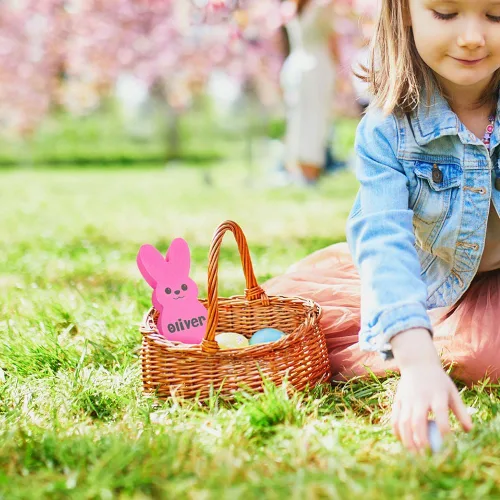 Miniatura 6 de callie Adorno de luz LED de Pascua personalizado para niños, diseño de conejito de plástico con nombre personalizado, decoración del hogar, regalo