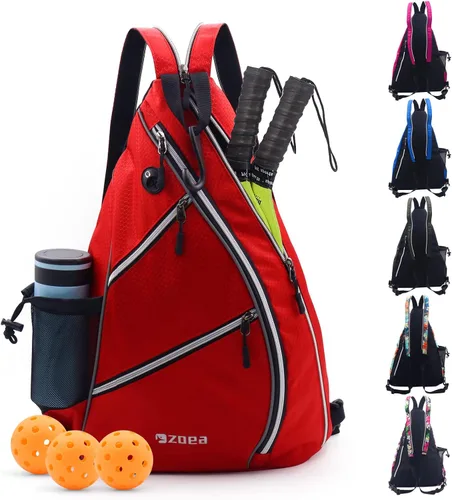 Miniatura 10 de ZOEA Bolsa de pickleball, bolsa deportiva de pickleball para mujeres y hombres, mochila de pickleball ajustable con gancho para cerca, soporte
