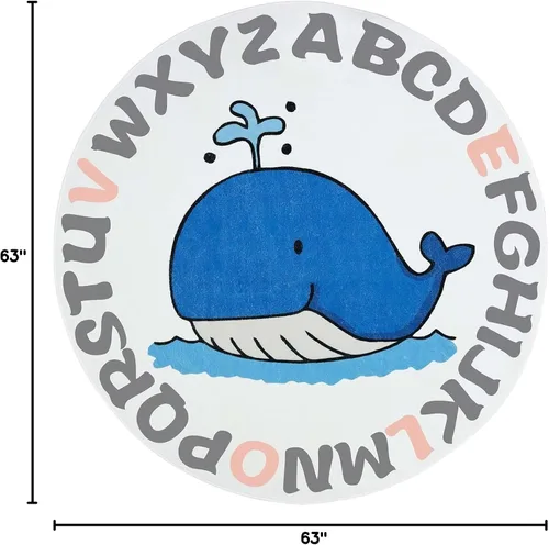 Miniatura 2 de Helthep ABC - Alfombra de guardería ABC, ultra suave, para dormitorio de niños, sala de juegos, antideslizante, no se desprende, alfombra lavable