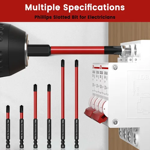 Miniatura 2 de Phillips - Brocas ranuradas para electricistas, LATTOOK - Juego de 6 brocas para electricistas, destornillador, brocas combinadas para interruptores