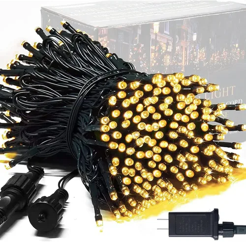 Miniatura 31 de JMEXSUSS 250 luces LED rojas, blancas y azules para decoraciones del 4 de julio, luces patrióticas conectables de 91.5 pies para exteriores
