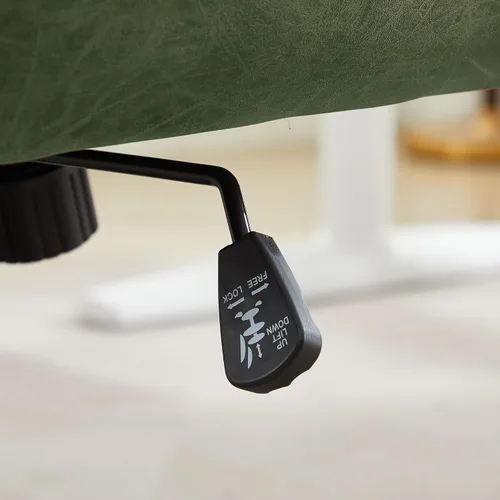 Miniatura 8 de YISHENG Silla de escritorio de piel sintética para oficina en casa, silla giratoria ajustable para computadora con ruedas y brazos, cómoda silla