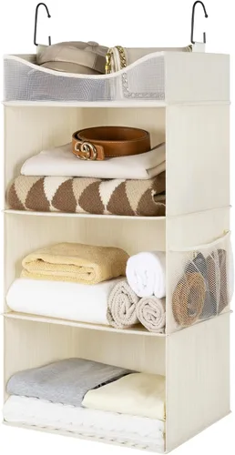 StorageWorks Organizador colgante de armario, estantes colgantes de armario de 3 estantes con estante superior, 15 ¾ de ancho x 12 pulgadas de