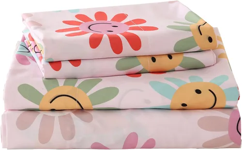 Miniatura 41 de Yibeizi juego de sábanas blancas tamaño individual, sábanas para niños de microfibra con bolsillos profundos, lindo juego de sábanas y fundas