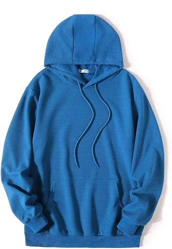 Miniatura 7 de COOFANDY Sudadera con capucha para hombre, manga larga, casual, con bolsillo, de punto gofre