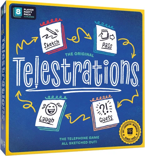 Telestrations - Juego de mesa para 8 jugadores de segunda edición, galardonado juego de fiesta divertido e impredecible imprescindible con un nuevo