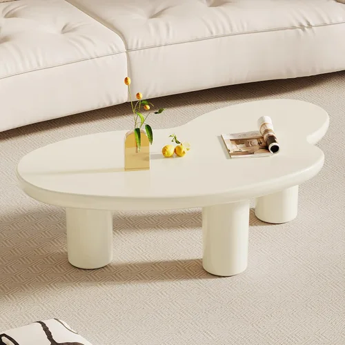 Miniatura 12 de Cloud - Mesa de centro moderna de 35.43 pulgadas con 4 patas, mesas auxiliares de estilo simple, mesas de té irregulares para sala de estar